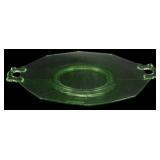 Vtg Decagon Uranium Depression Glass Platter