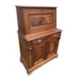 Victorian Walnut Fall Front Secretary