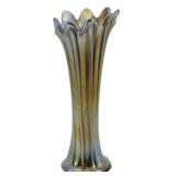 Northwood Ruffled Rib Amethyst Carnival Vase