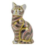 Royal Crown Derby Seated Cat Paperweight