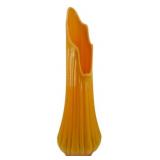 L.E. Smith Bittersweet Swung Glass Vase 21"