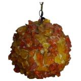 Mid Century Chunky Lucite Swag Lamp 11"
