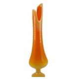 L.E. Smith Bittersweet Swung Glass Vase 17.25"