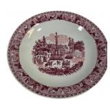 Red & White Transferware Serving Platter 18"