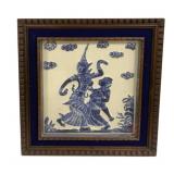 Framed Vintage Thai Temple Rubbing Artwork