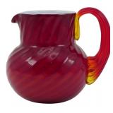 Vintage Amberina Cased Art Glass Pitcher 3"