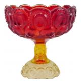 Vtg L.E. Smith Amberina Moon & Stars Compote