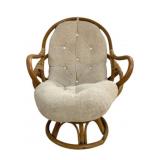 Vintage Rattan Bamboo Swivel Chair