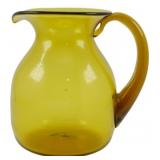 Vintage Amber Glass Pitcher 7"
