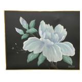 Lee Reynolds Large Mid-Century Floral Art in Frame