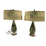 2 Vintage Mid Century Lamp - 28 x 19