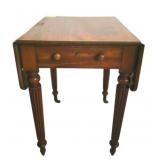 Sheraton Drop Leaf Table w/ Drawer & Key