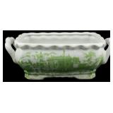 Green & White Transferware Planter