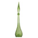 Vintage Empoli Green Glass Genie Bottle 22"