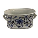 Blue & White Ceramic Footbath Planter