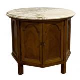Mid-Century Marble Top Drum Table