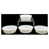 Set of 4 JAJ Pyrex Bowls Floral Pattern