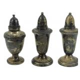 3 Weighted Sterling Silver Shakers 7.85oz