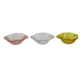 3 Vintage Heisey Twist Swirl Bowls 1"x4"x3.5"