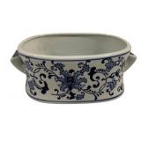 Blue & White Porcelain Foot Bath Tub 14x9x6