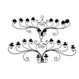 2 Metal Candleholders - 37 x 19