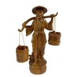 Carved Wood Statue - 20.5" Tall