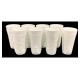 8 Indiana Colony Harvest Milk Glass Tumblers