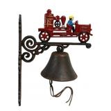 Cast Iron Firetruck Bell - 11 x 13.5 x 5.5