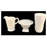 3 Milk Glass Items