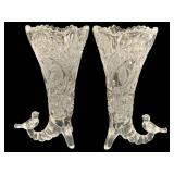 2 Piece Set Hofbauer "The Byrdes" Crystal Vase
