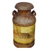 Vintage Painted Milk Can 25"