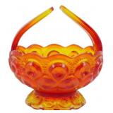 Vtg L.E. Smith Amberina Moon & Stars Basket
