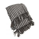 Gray & White Throw - 51 x 62