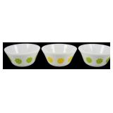 Set of 3 Vtg Milk Glass Daisy Bowls 2.5"x5"