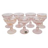 8 Vtg Imperial Pink Glass Champagnes 5"