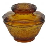Vtg Indiana Amber Tiara Sandwich Biscuit Jar