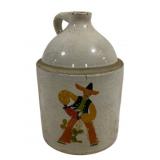 Painted Stoneware Jug - 11 x 7