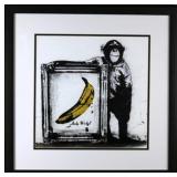 Chimp with Banana Painting by Banksy