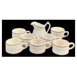 8 Pieces Green & White China