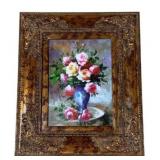 Framed Floral Still Life Oil Painting 26"x22"