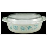Pyrex Blue Gooseberry Large Casserole w/ Lid