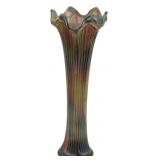 Fenton Cobalt Blue Fine Rib Carnival Vase