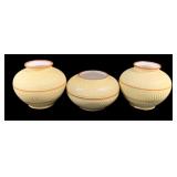 3 Ceramic Vases - 4", 5" Tall