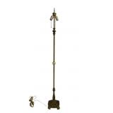 Vtg Brass Floor Lamp w/ Twisted Column & Base