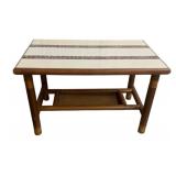 Mid-Century Rattan with Tile Top Coffee Table