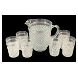 7 Anchor Hocking Miss America Pitcher & Glasses