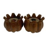2 Wood Candleholders - 3 x 3.25