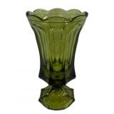 Fostoria Green Coin Glass Vase - 10 x 5.5