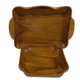 2 Wood Trays - 10 x 10,17 x 12