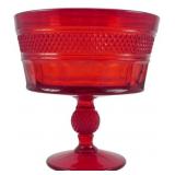 Vintage Viking Ruby Glass Compote 6"x6"